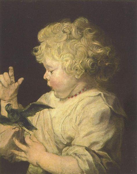 Anthony Van Dyck Portrat eines Kindes mit Vogel Sweden oil painting art
